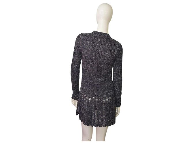 Chloé Strickjacke aus Seidenmischung Mitternachtsblau XS - Ansicht 2