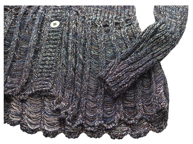 Chloé Strickjacke aus Seidenmischung Mitternachtsblau XS - Ansicht 6