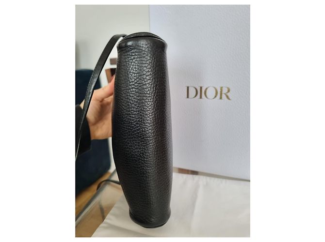 Borsa a tracolla Christian Dior in pelle di vitello nera Nero - vista 4