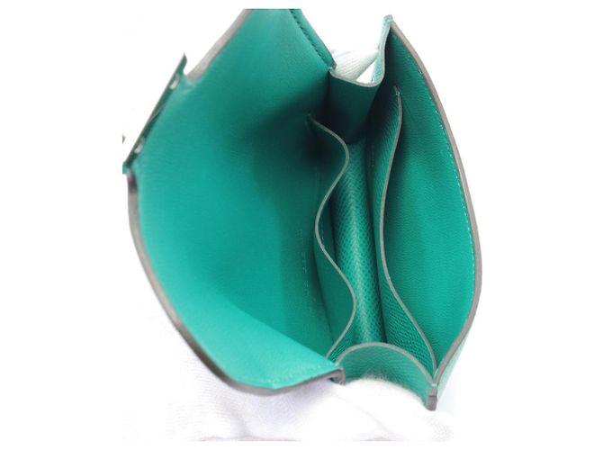 Hermès Billetera bi-fold Hermes Constance Mint Verde - vista 4