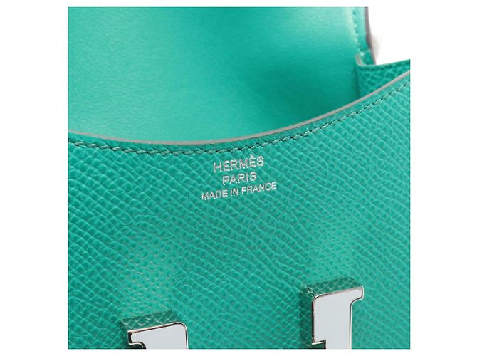 Hermès Billetera bi-fold Hermes Constance Mint Verde - vista 5