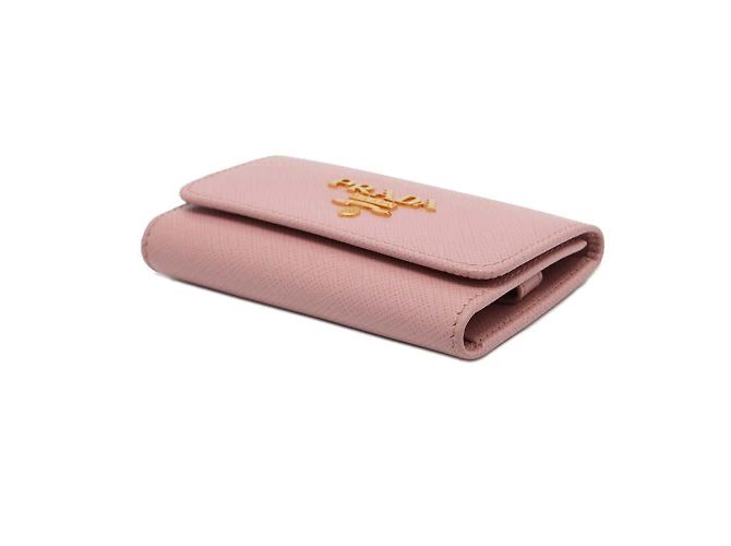 Llaveiro de cuero Saffiano de Prada en rosa - vista 2