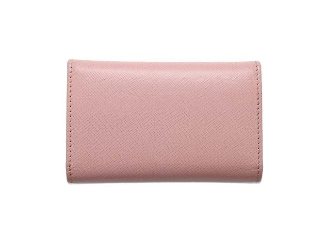 Llaveiro de cuero Saffiano de Prada en rosa - vista 3