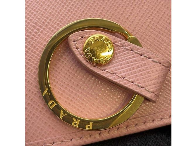 Llaveiro de cuero Saffiano de Prada en rosa - vista 8