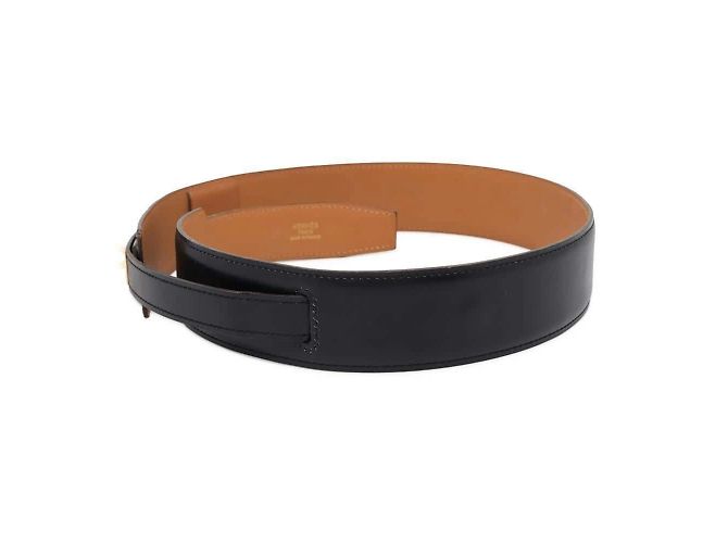 Hermès Cintura Hermes Kelly in pelle box nera e pelle swift Nero - vista 2