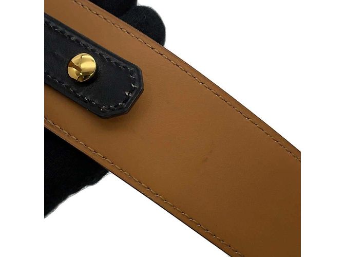 Hermès Cintura Hermes Kelly in pelle box nera e pelle swift Nero - vista 7