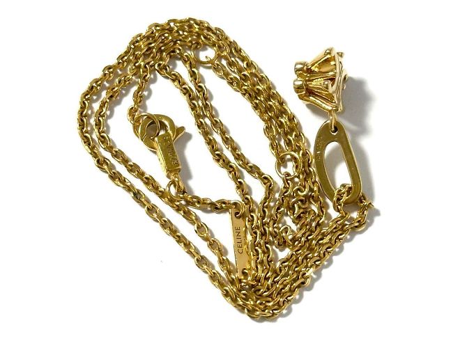 Céline Celine Damen Triomphe Solitaire Halskette Anhänger Golden - Ansicht 5
