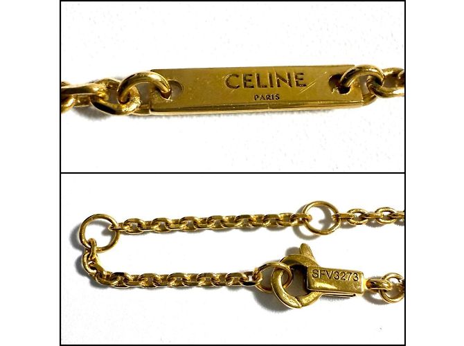Céline Celine Damen Triomphe Solitaire Halskette Anhänger Golden - Ansicht 8