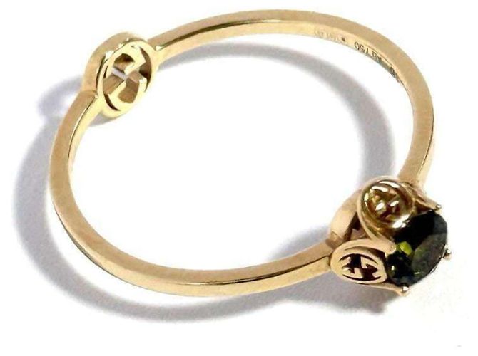 Anello Interlocking G K18 per donne GUCCI D'oro - vista 7