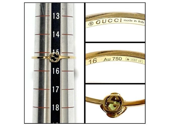 Anello Interlocking G K18 per donne GUCCI D'oro - vista 8