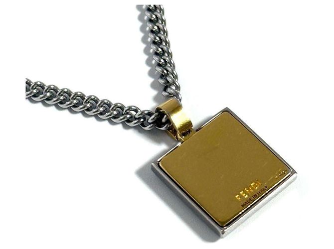 Fendi Men's Necklace Pendant in Palladium & Gold - view 2