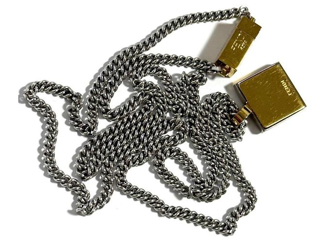 Fendi Men's Necklace Pendant in Palladium & Gold - view 4
