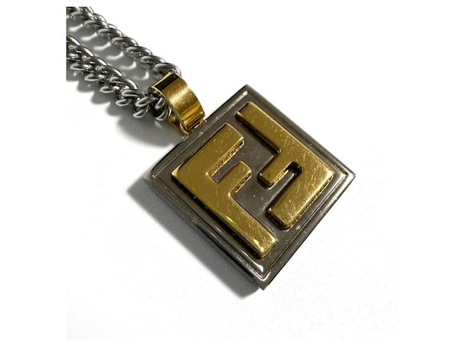 Fendi Men's Necklace Pendant in Palladium & Gold - view 5