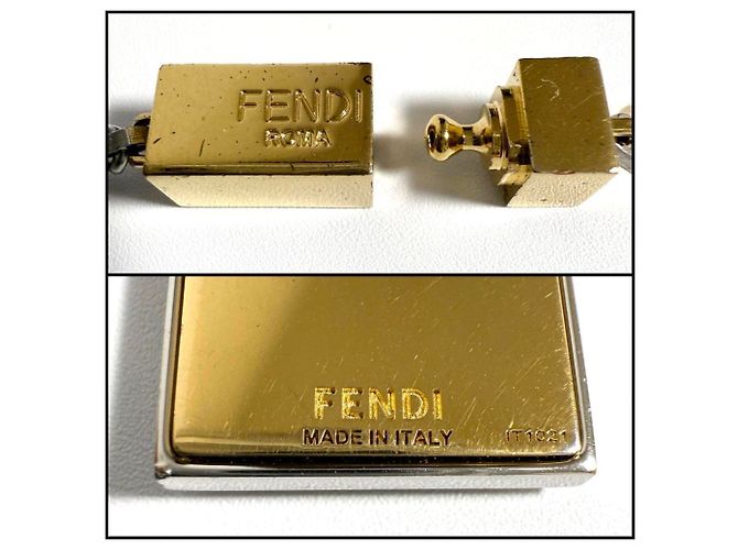 Fendi Men's Necklace Pendant in Palladium & Gold - view 7