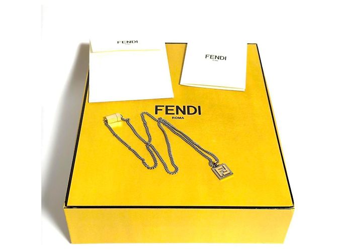 Fendi Men's Necklace Pendant in Palladium & Gold - view 9
