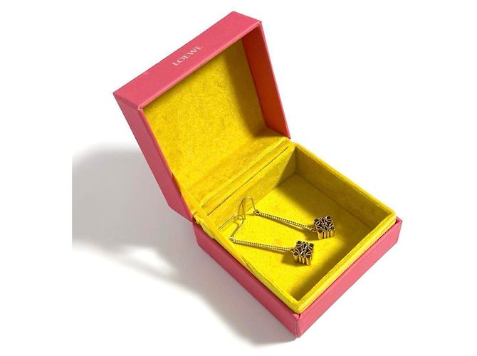 Brincos de gancho com anagrama Loewe para mulheres em ouro Dourado - vista 10