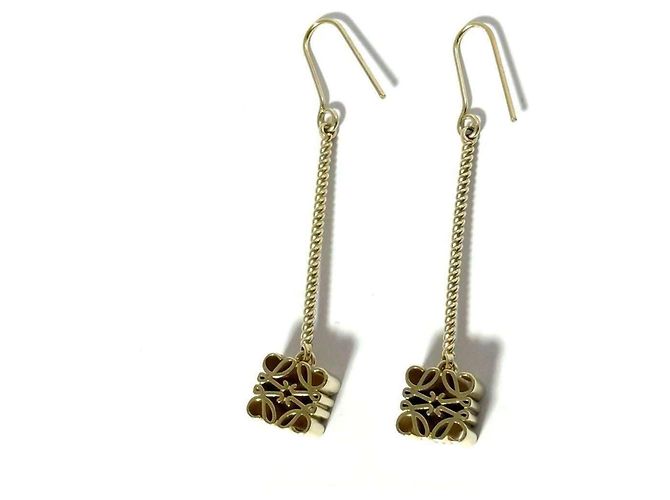 Brincos de gancho com anagrama Loewe para mulheres em ouro Dourado - vista 2