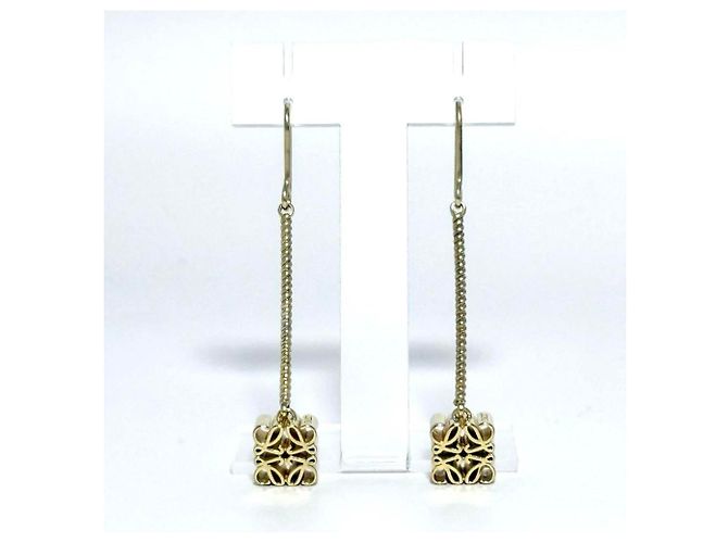 Brincos de gancho com anagrama Loewe para mulheres em ouro Dourado - vista 7