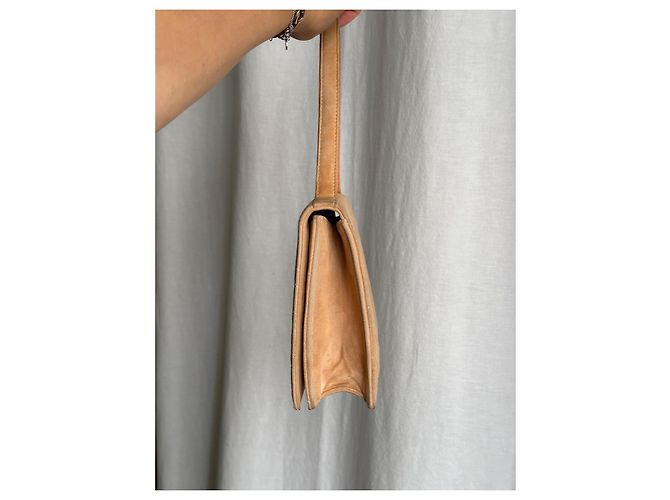 Chanel Mademoiselle Borsa a mano in suede beige trapuntata - vista 4