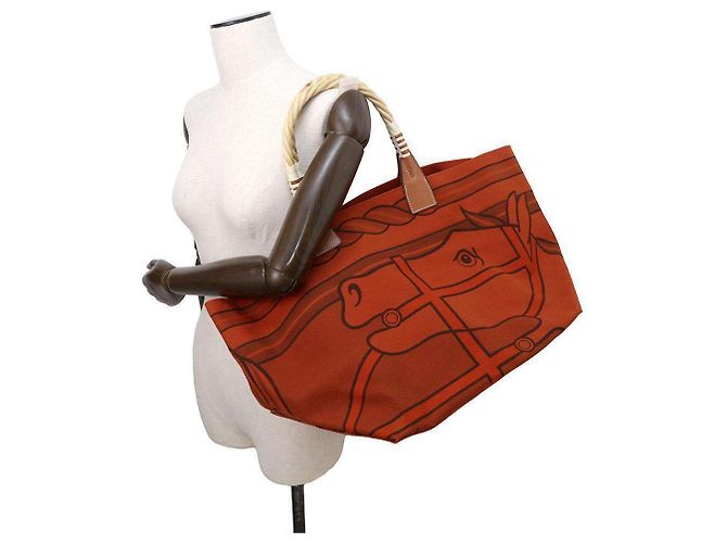 Hermès Hermes Steeple große Tragetasche in Orange - Ansicht 4