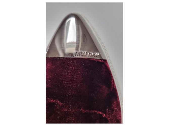 Sneakers/allenatori in velluto bordeaux Miu Miu Bianco Bordò - vista 11
