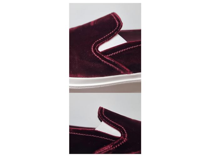 Sneakers/allenatori in velluto bordeaux Miu Miu Bianco Bordò - vista 14