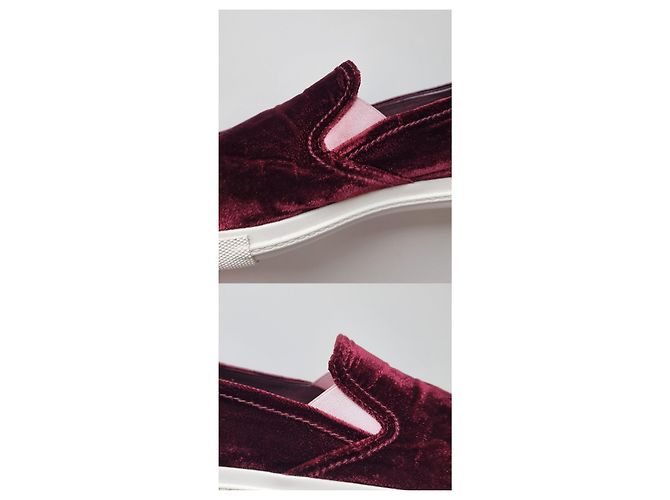 Sneakers/allenatori in velluto bordeaux Miu Miu Bianco Bordò - vista 15