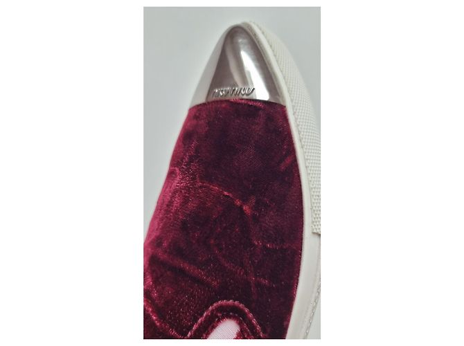 Sneakers/allenatori in velluto bordeaux Miu Miu Bianco Bordò - vista 16