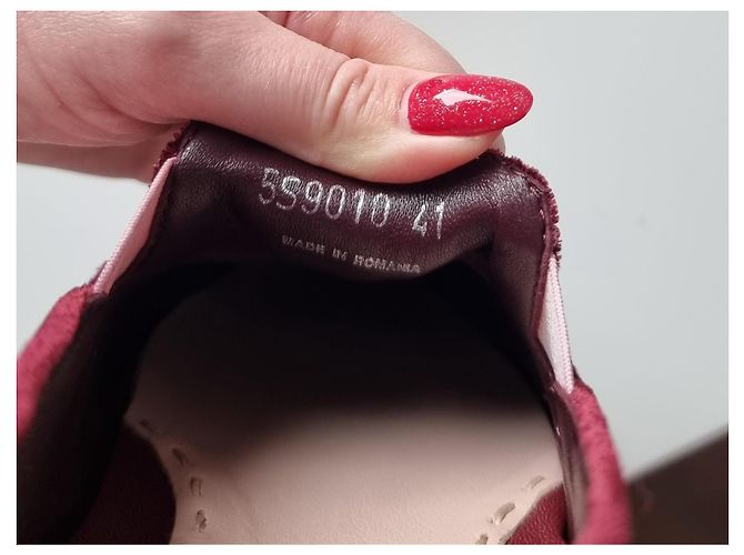 Sneakers/allenatori in velluto bordeaux Miu Miu Bianco Bordò - vista 5