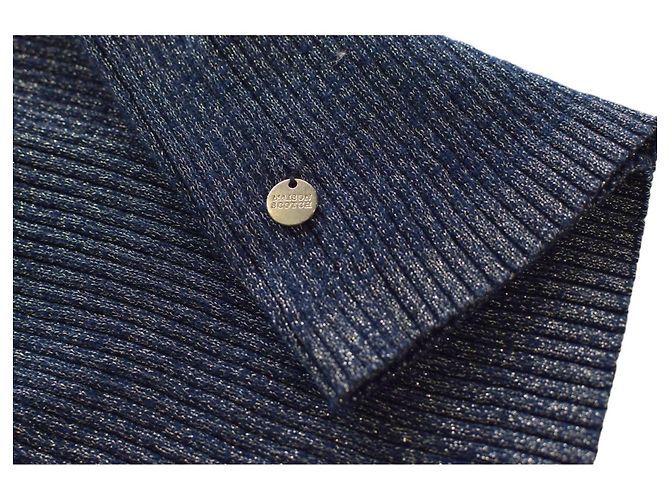 Scotch and Soda Blauer metallischer langer Cardigan L - Ansicht 6