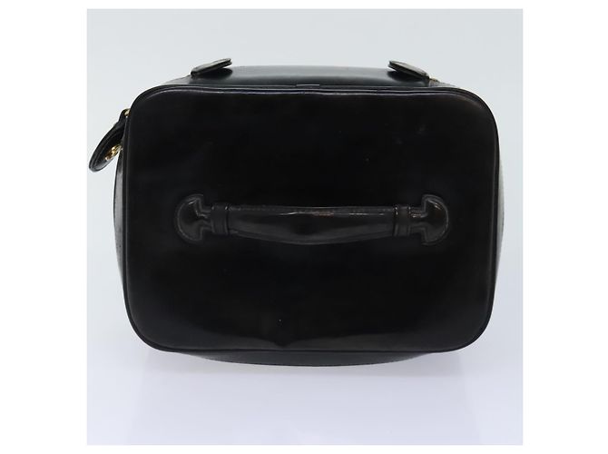 CHANEL COCO Marca Pouch Vanity Pelle verniciata Nera Oro CC Auth bs18347 Nero D'oro - vista 6