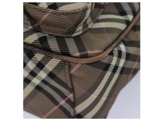 Borsa a spalla Burberry Nova Check Blue Label in nylon marrone Auth ti2105 - vista 10