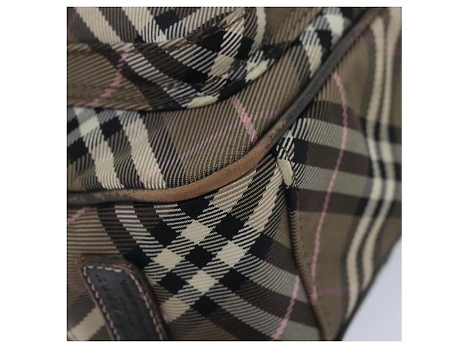 Borsa a spalla Burberry Nova Check Blue Label in nylon marrone Auth ti2105 - vista 11