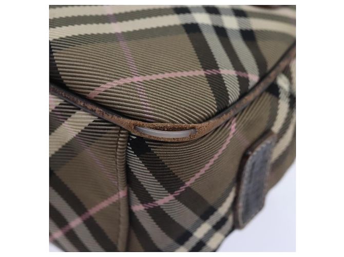 Borsa a spalla Burberry Nova Check Blue Label in nylon marrone Auth ti2105 - vista 12