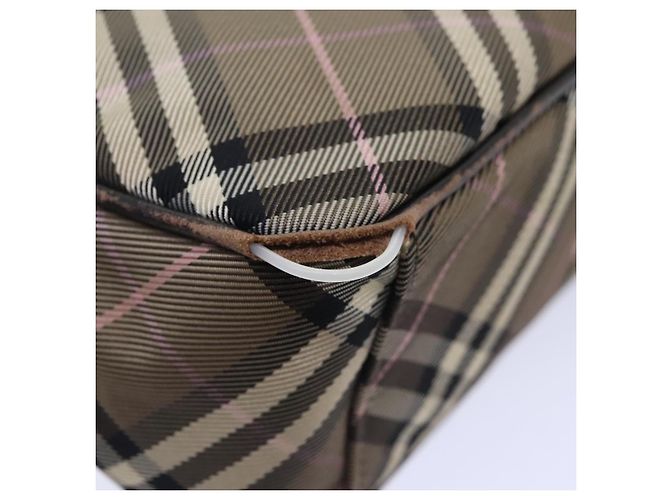 Borsa a spalla Burberry Nova Check Blue Label in nylon marrone Auth ti2105 - vista 13