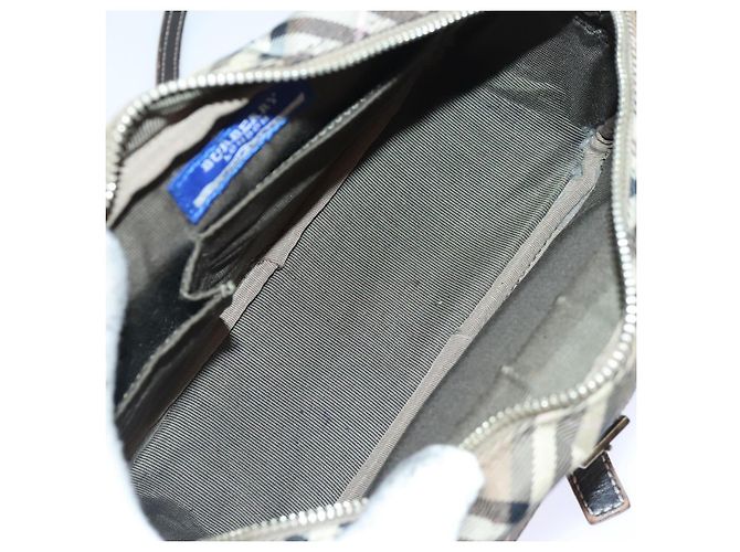 Borsa a spalla Burberry Nova Check Blue Label in nylon marrone Auth ti2105 - vista 18