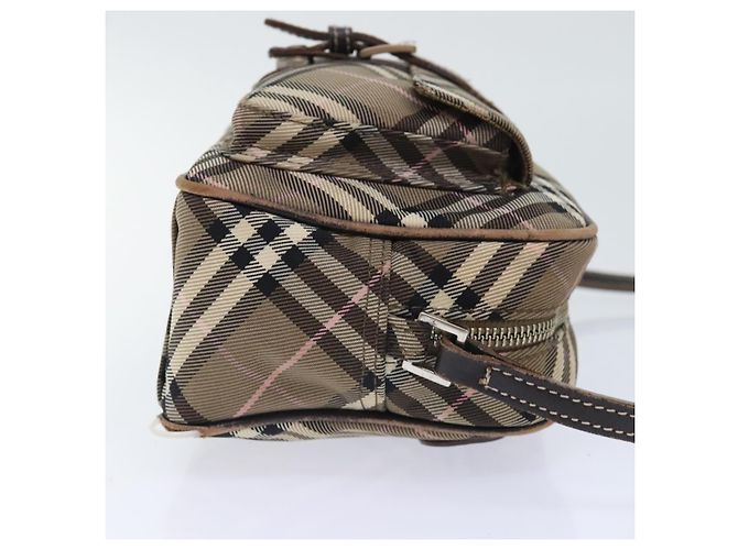 Borsa a spalla Burberry Nova Check Blue Label in nylon marrone Auth ti2105 - vista 4