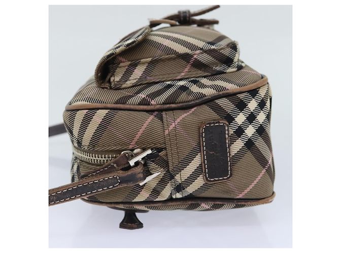 Borsa a spalla Burberry Nova Check Blue Label in nylon marrone Auth ti2105 - vista 5