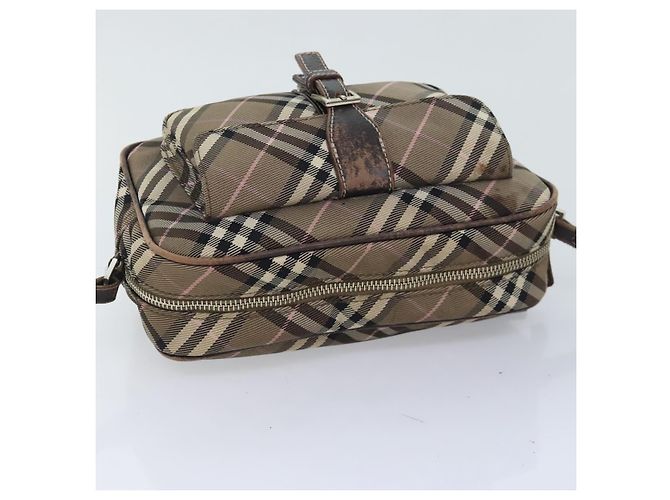 Borsa a spalla Burberry Nova Check Blue Label in nylon marrone Auth ti2105 - vista 6