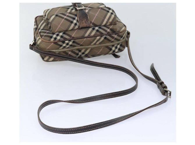 Borsa a spalla Burberry Nova Check Blue Label in nylon marrone Auth ti2105 - vista 7