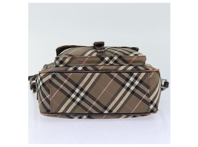 Borsa a spalla Burberry Nova Check Blue Label in nylon marrone Auth ti2105 - vista 9