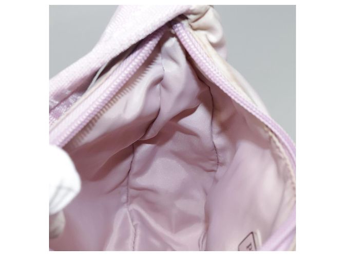 PRADA Mini Borsa a Mano Nylon Rosa Auth bs18406 - vista 19