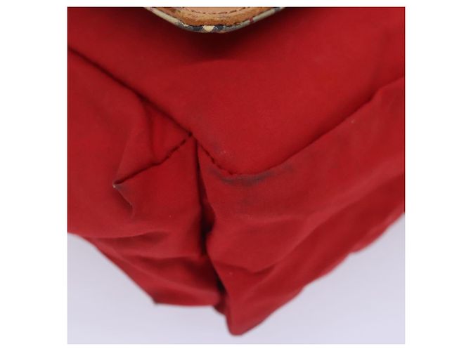 Burberry Borsa a spalla in nylon rosso Auth ti2117 - vista 10