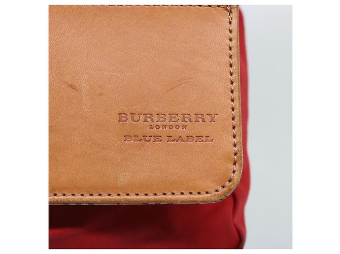Burberry Borsa a spalla in nylon rosso Auth ti2117 - vista 13