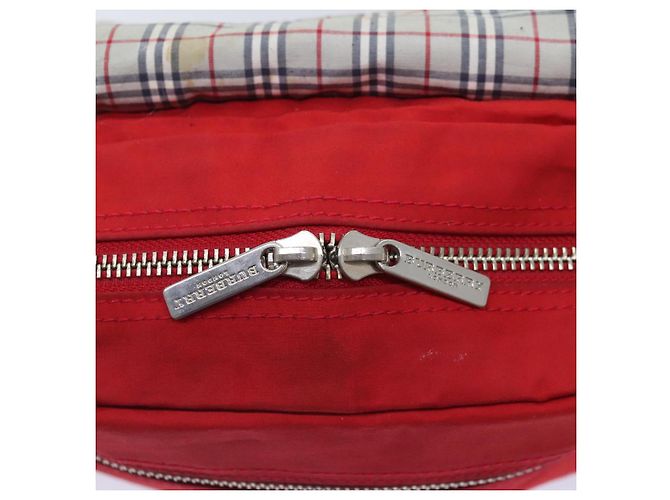 Burberry Borsa a spalla in nylon rosso Auth ti2117 - vista 16