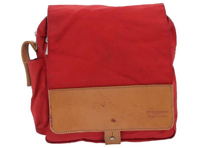 Burberry Borsa a spalla in nylon rosso Auth ti2117 - vista 2