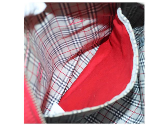 Burberry Borsa a spalla in nylon rosso Auth ti2117 - vista 20