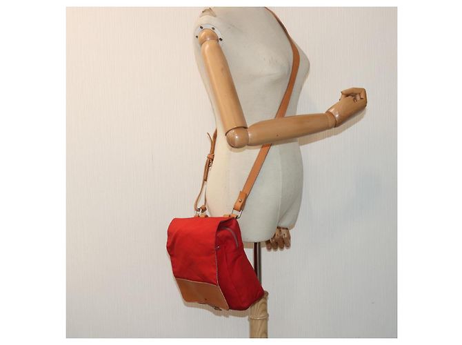 Burberry Borsa a spalla in nylon rosso Auth ti2117 - vista 22