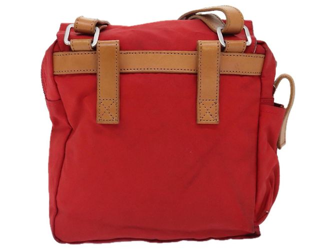 Burberry Borsa a spalla in nylon rosso Auth ti2117 - vista 3