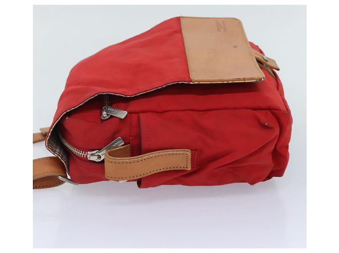 Burberry Borsa a spalla in nylon rosso Auth ti2117 - vista 5
